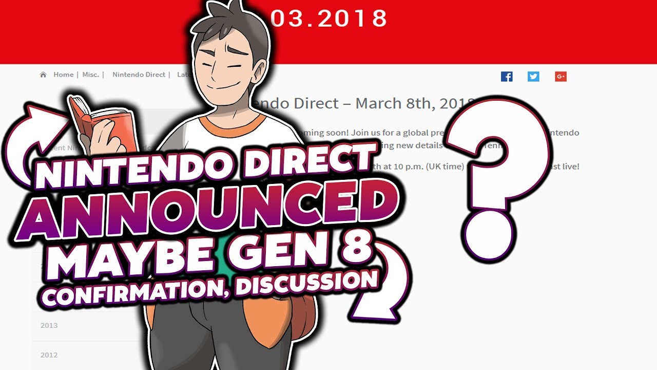 NINTENDO DIRECT 2018 & POKEMON NEWS TOMORROW! WILL WE SEE GENERATION 8 (Discussion)