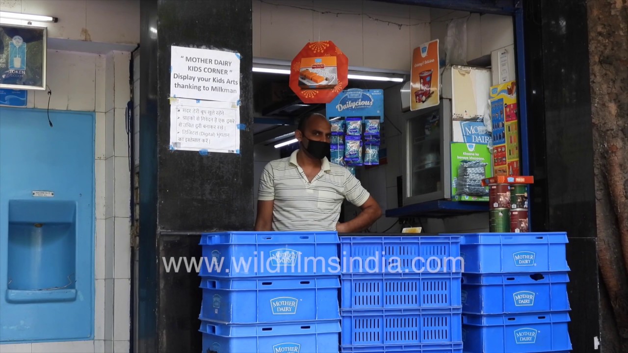 Mother Dairy's contactless milk supply and vending station at Green Park in New Delhi