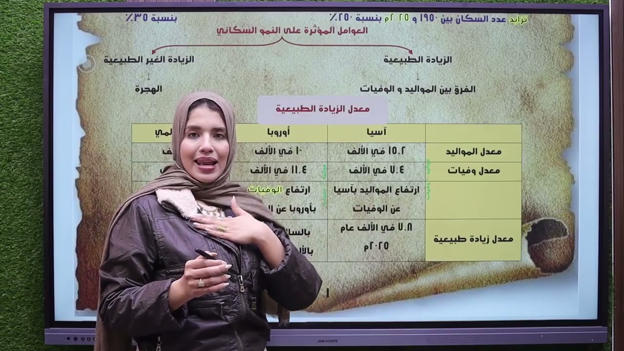 نمو وتوزيع سكان قارتى آسيا وأوروبا الصف الثانى الاعدادى الدرس الاول الترم الثانى دراسات اجتماعية 