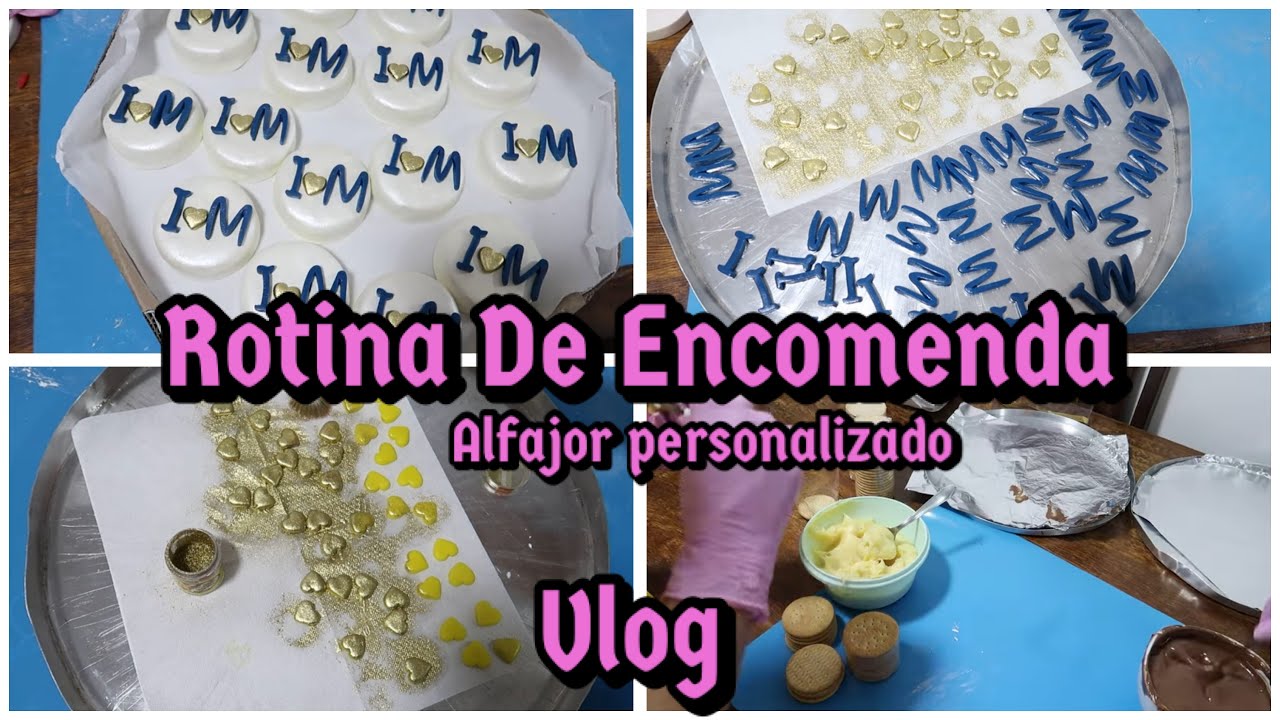 FAZENDO ALFAJOR PERSONALIZADO PARA ANIVERSÁRIO - ROTINA DE ENCOMENDA- Vlog