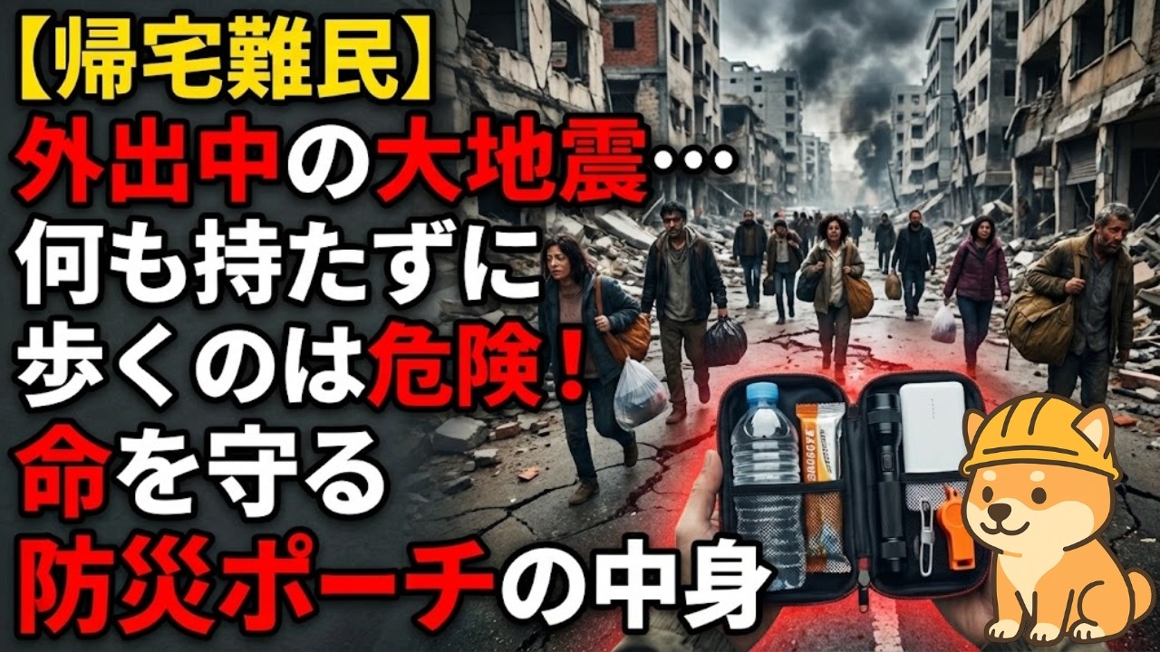【帰宅難民】外出中の大地震…何も持たずに歩くのは危険！命を守る防災ポーチの中身