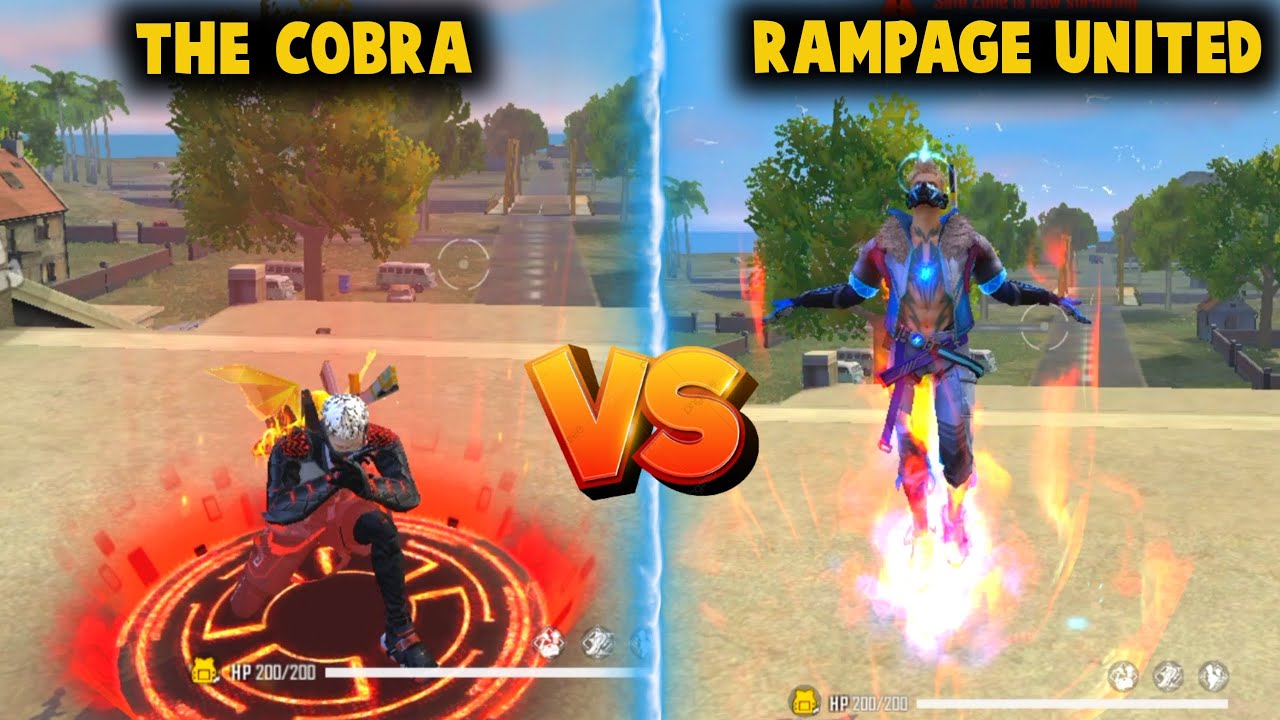 THE COBRA BUNDLE VS RAMPAGE UNITED BUNDLE ABILITY TEST | BEST LEGENDARY BUNDLE - GARENA FREE FIRE