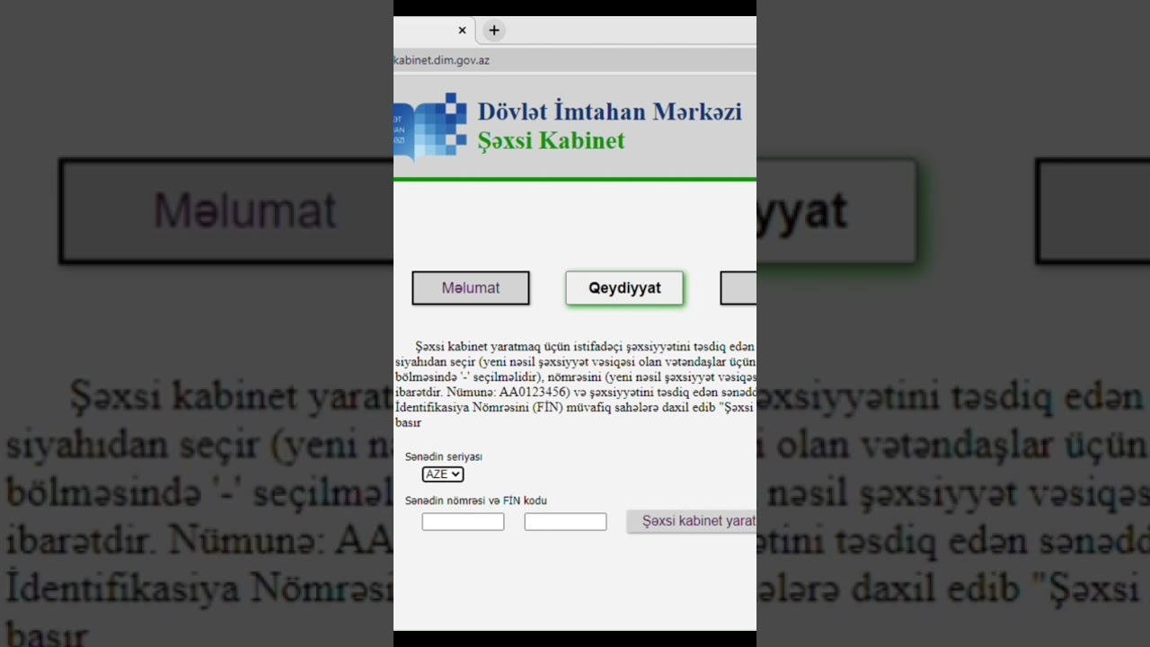 Şəxsi kabinet necə yaradılır. Tam ətraflı video &uuml;&ccedil;&uuml;n kanala ke&ccedil;id edin.#dim #şəxsi  #kabinet
