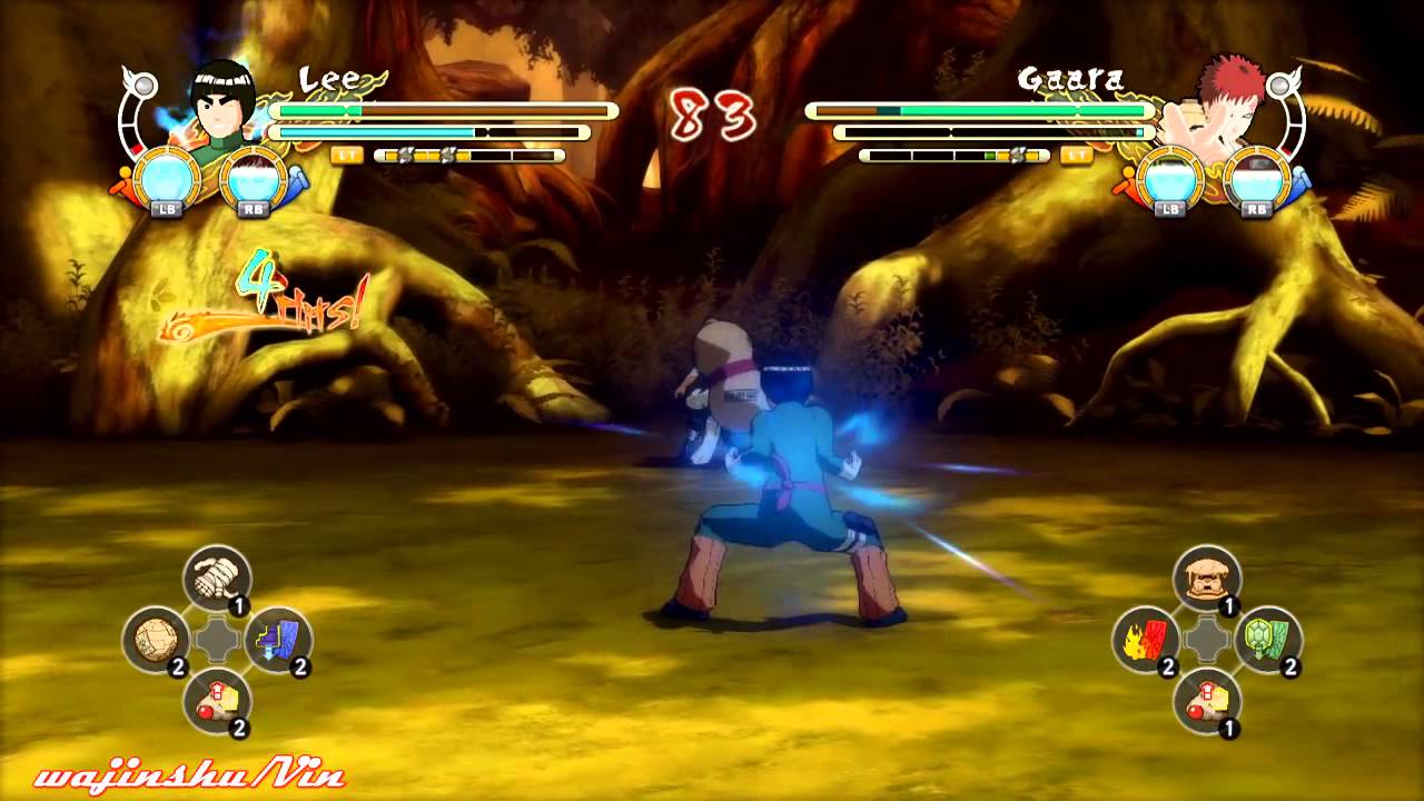 Naruto Ultimate Ninja Storm 3 PTS Lee vs PTS Gaara Gameplay