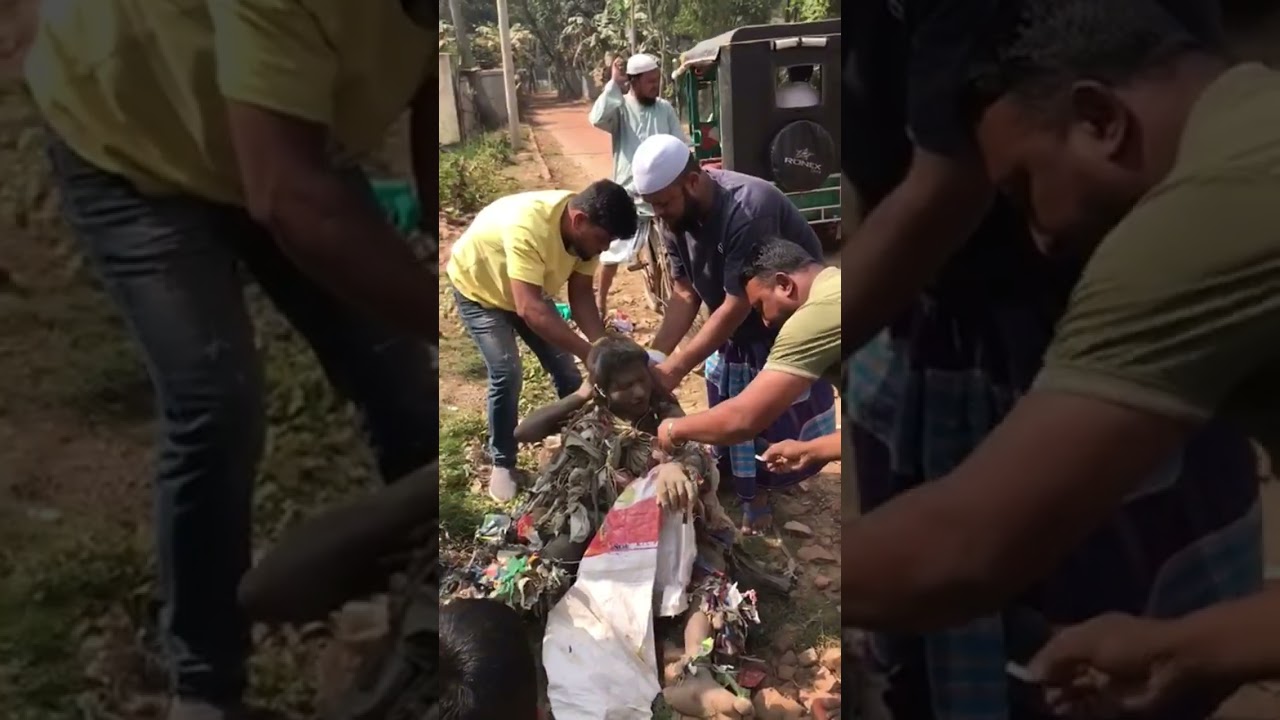 ১মাণ ময়লা যুক্ত কাপড় পড়ে ঘুরতেছে মানসিক              ভারসাম্যহীন একব্যক্তি।