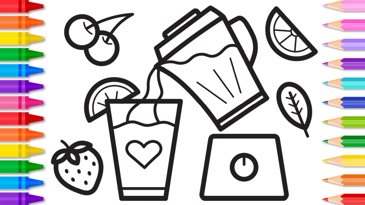 How to Draw a FRUIT SMOOTHIE Easy Step by Step for Kids 🍏🍊🍌🍉🍓