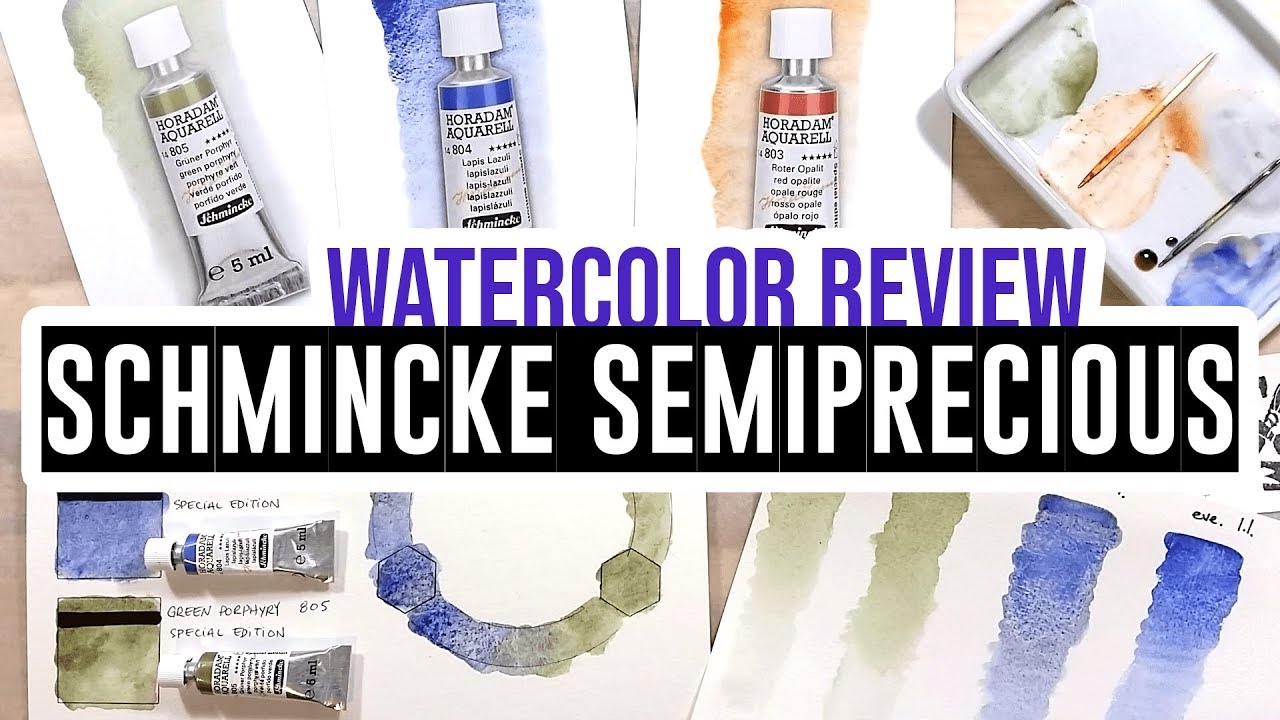 Review & Demo - Schmincke Limited Edition Semiprecious Stones Watercolors 🎨