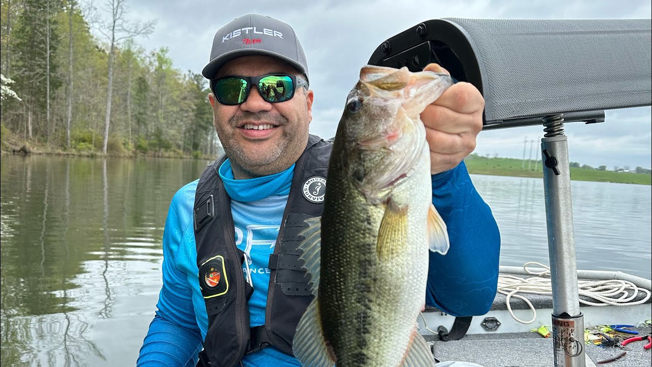Bass Fishing at Hard Labor Creek reservoir Georgia April 1, 2024