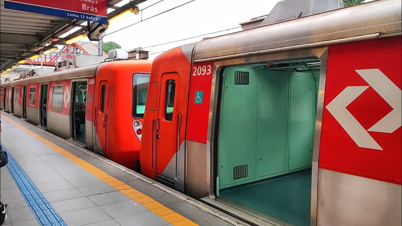 CPTM N094 (Série 2070) alinhando e partindo de Calmon Viana.