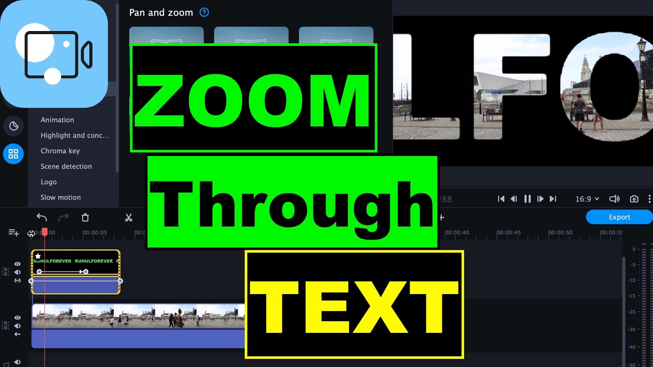 Zoom through Text Effect in Movavi | Video inside Text | Movavi Video Editor Plus Tutorial #movavi