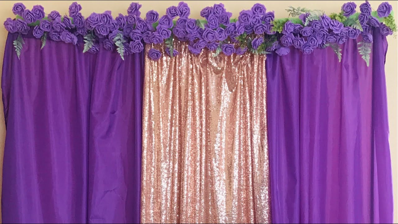 DIY Purple & Rose Gold Backdrop| Backdrop Ideas At Home| Wedding Birthdays Decoration Ideas