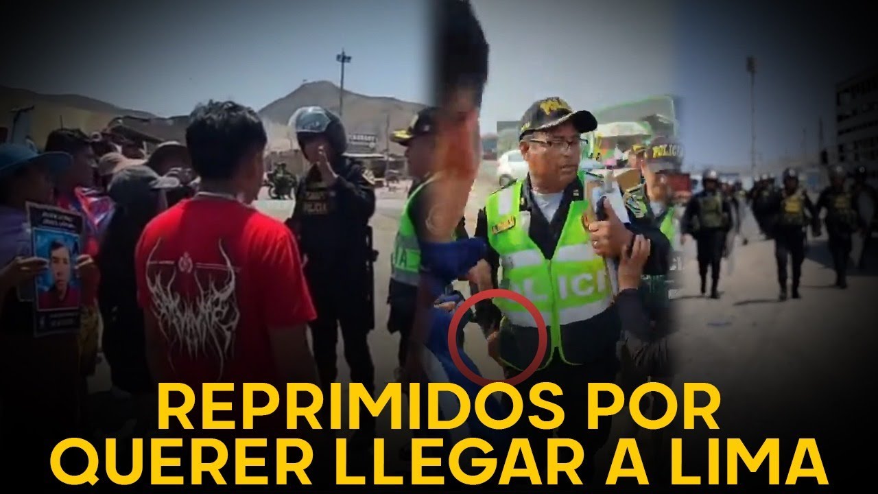 COMO SI FUERAN DELINCUENTES | Fuerte operativo policial detiene a deudos que marchaban rumbo a Lima