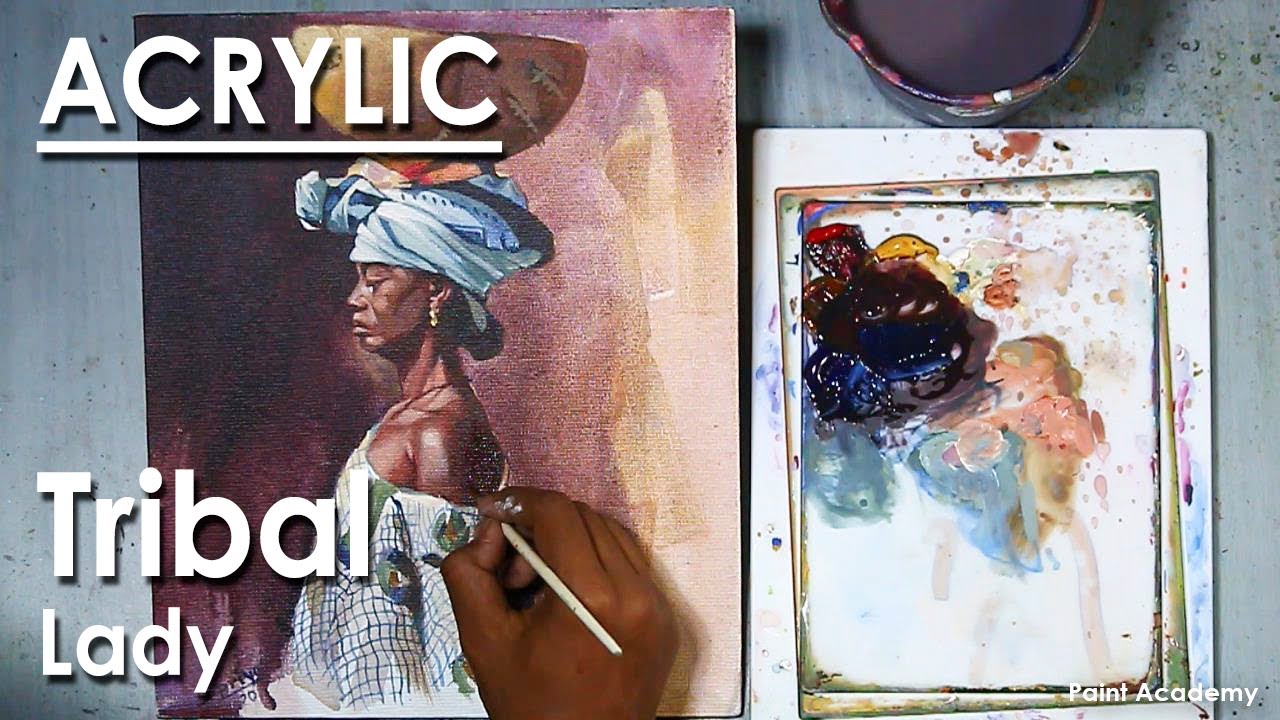 Acrylic Painting : Figure Composition - The Tribal Lady of Africa