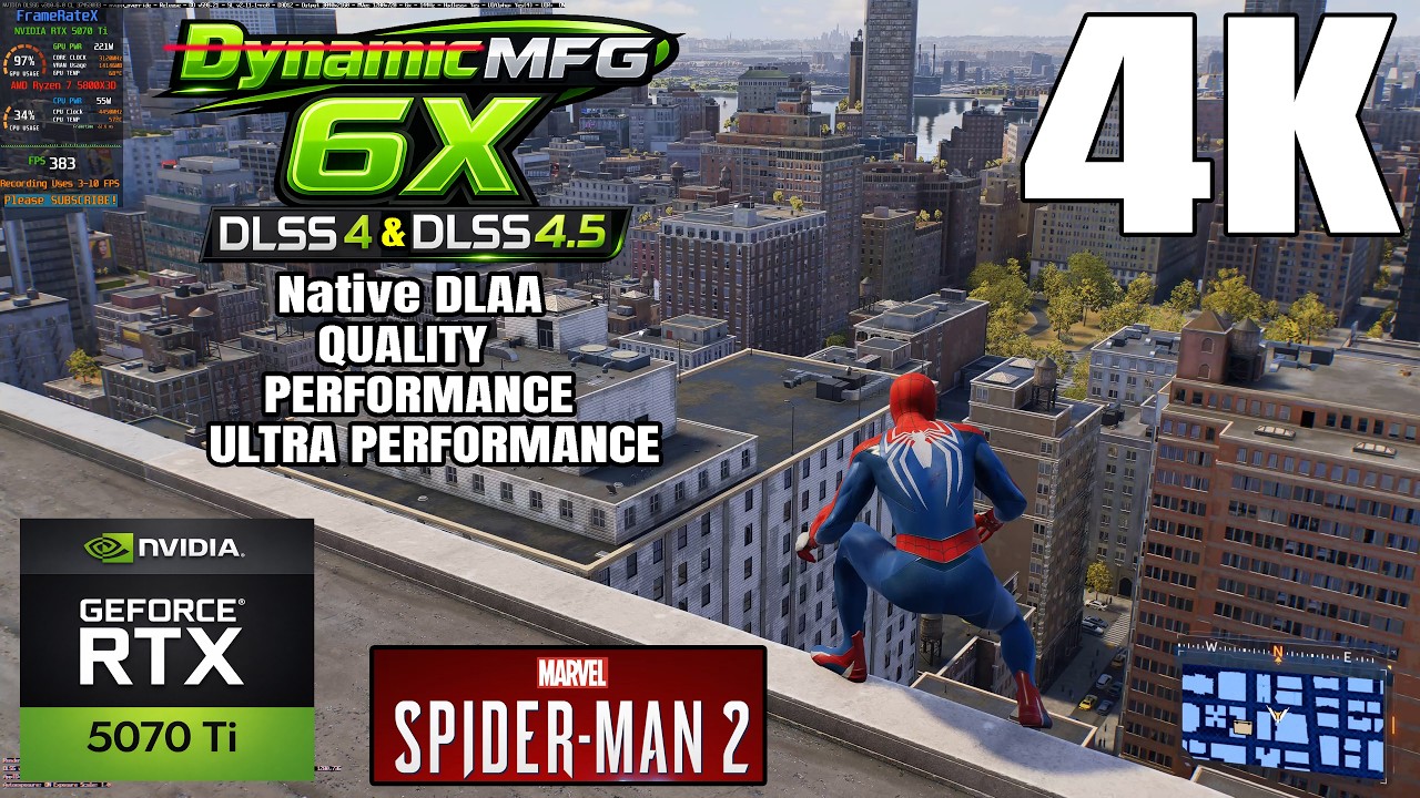 RTX 5070 Ti - Marvel's Spider Man 2 - 4K MAX - Updated SDK Streamline DLSS 4 & DLSS 4.5 - MFG 6X