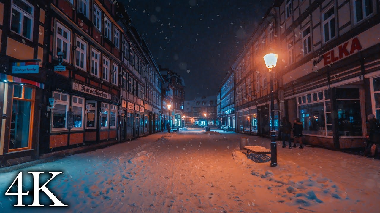 Snowfall Walk in Wernigerode, Harz Mountains ❄️ Idyllic half-timbered Town, Winter Ambience 4K