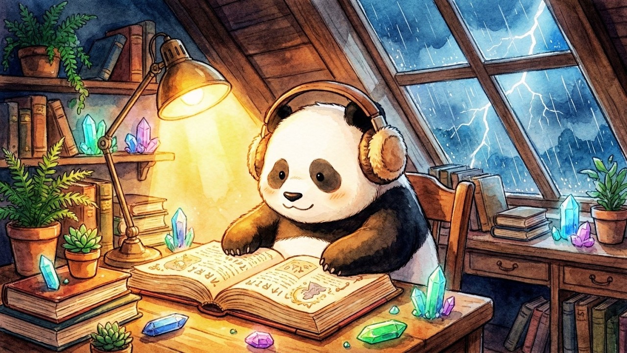 Rainy Jazz Lofi Music — Cozy Magic Attic for Focus, Reading & Relaxation 🌧️📚💎