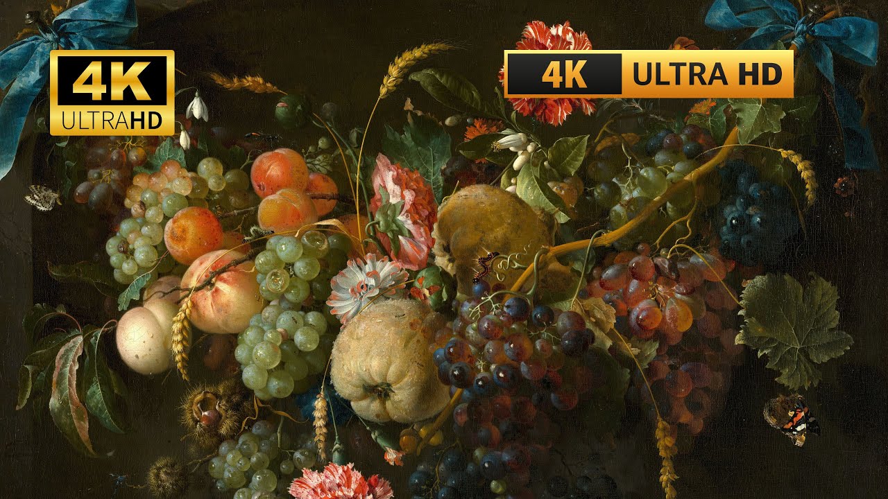 4K Ultra HD Classic Still Life Art | Elegant Fruit & Floral Painting for TV Screen (1 Hour)