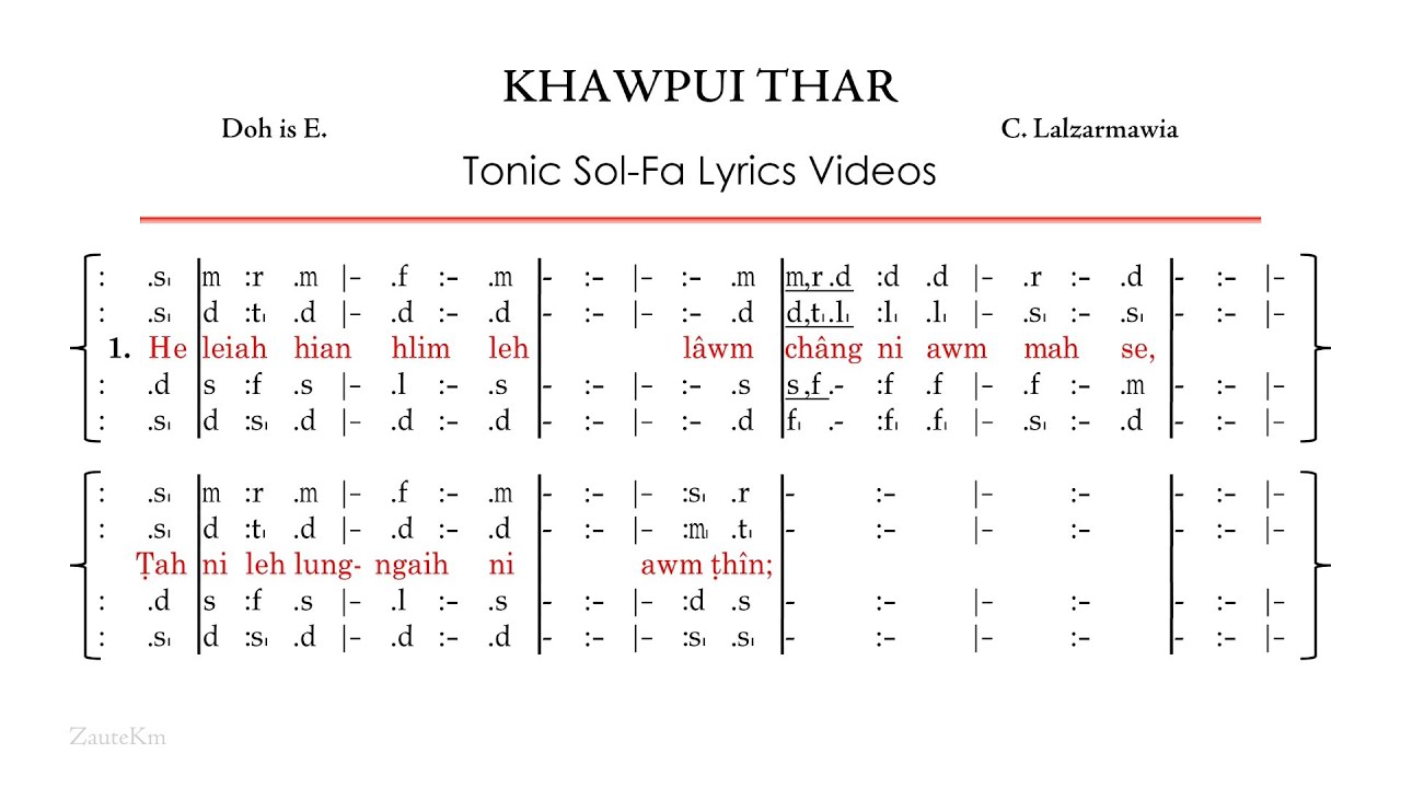 KHAWPUI THAR | TONIC SOLFA LYRICS VIDEOS