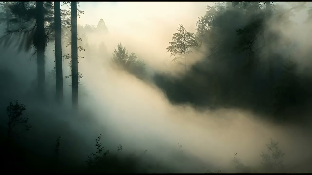 1Hours Quiet Pine Forest Wind Sounds 🌲 Deep Sleep ASMR • Slow Motion Black Screen