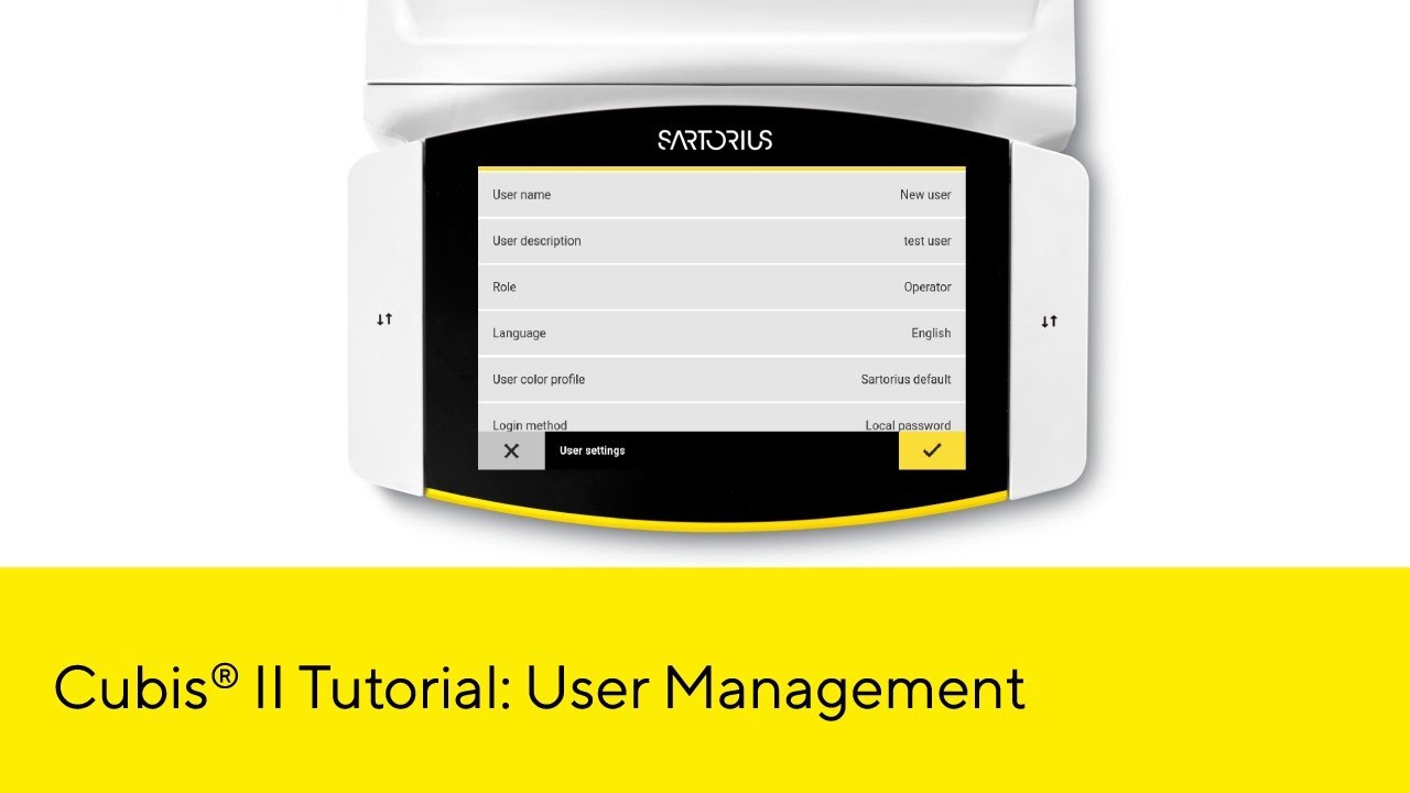 Your Specific User Management on the Cubis® II Lab Balance