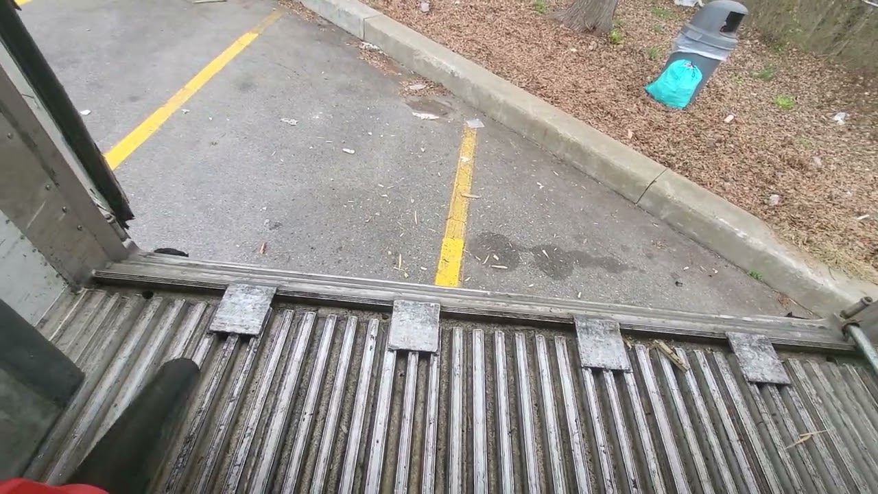 Using a leaf blower to clean out my trailer.