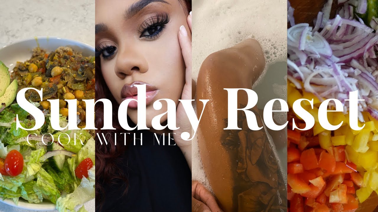 SUNDAY VLOG!  Cook with me | Making healthier meals + Self-care & laundry
