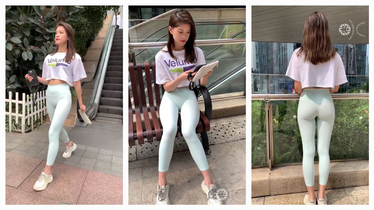 Pretty female model 💓 green leggings p1 😍 #hhchannel #hhkhoedang #hhmodels