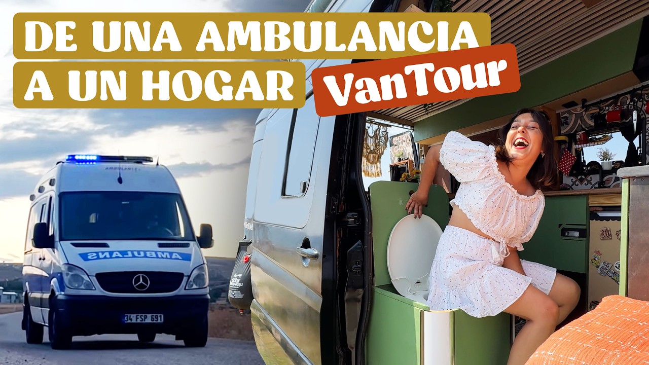 VAN TOUR COMPLETO: 🚑 De ambulancia a 🚐 casa rodante (minimalista y equipada)