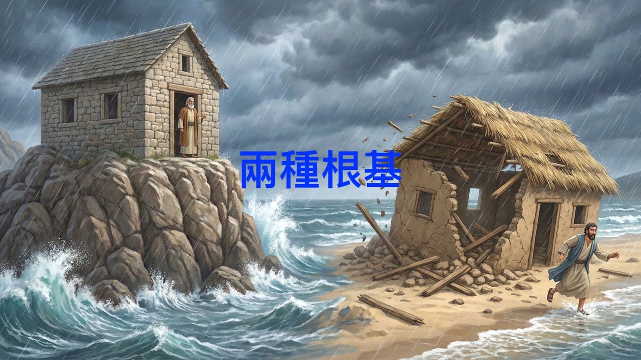 詩歌SS-4502【兩種根基】馬太福音7章24-27節〖羊咩咩-Ai聖經經文詩歌工作室〗