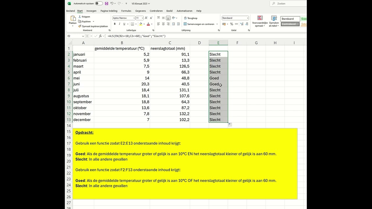 Excel - ALS-functie met meerdere voorwaarden