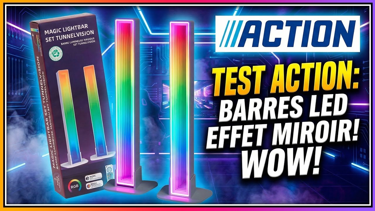 Test Action 🔥 Barre lumineuse RGB effet miroir . Résultat bluffant !