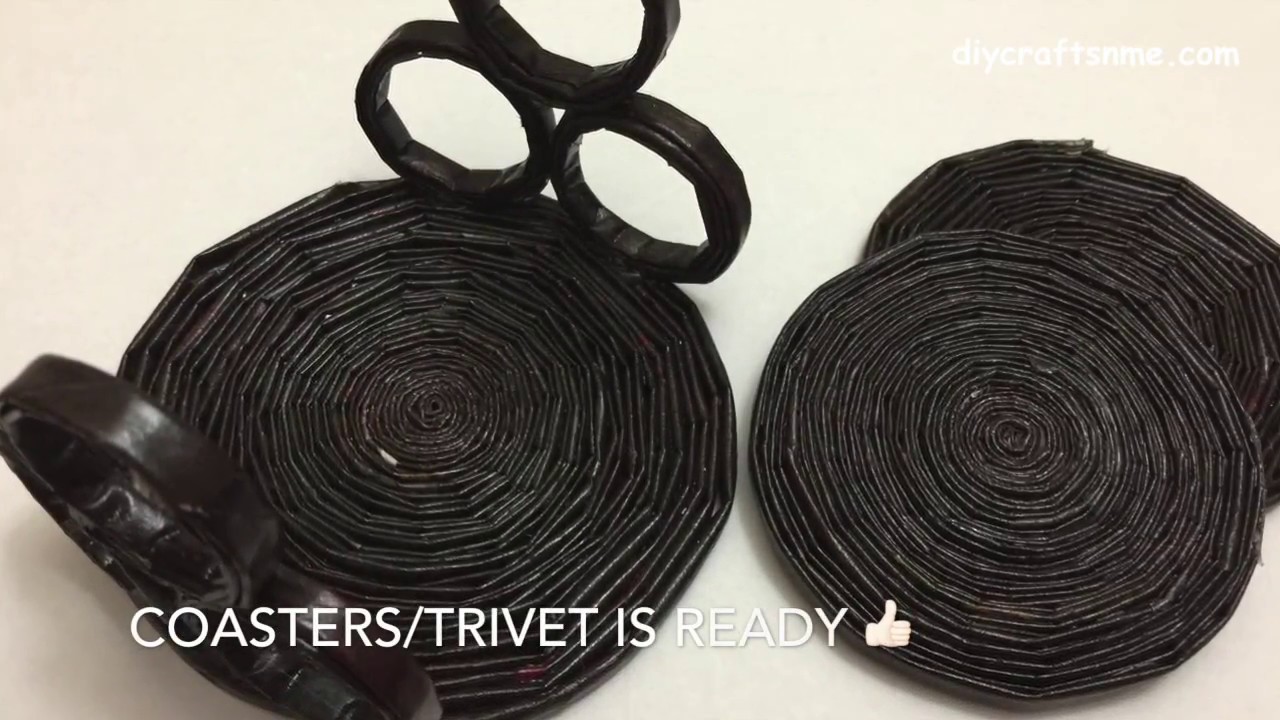 Newspaper tubes Coasters/Trivet
