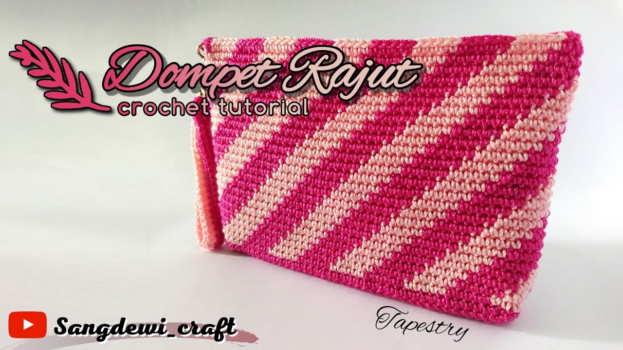 MEMBUAT DOMPET RAJUT TAPESTRY SIMPEL DAN MUDAH UNTUK PEMULA - TAPESTRY CROCHET