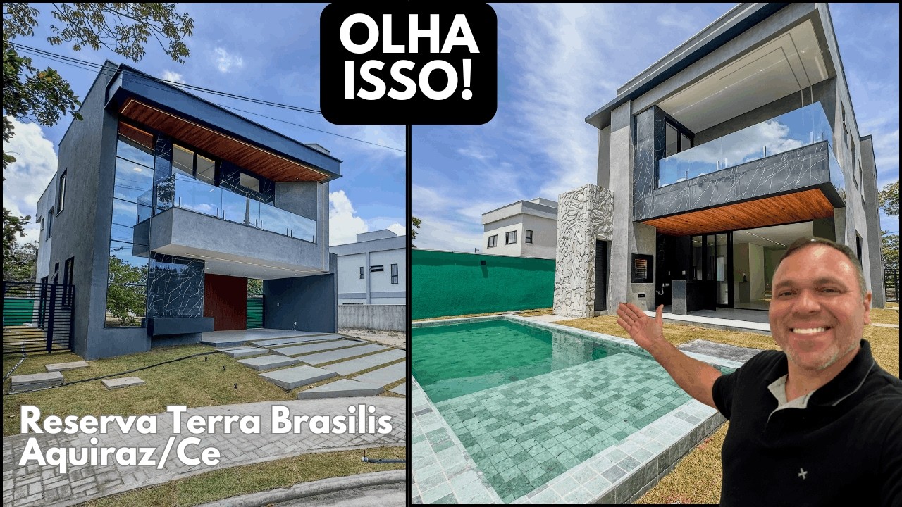 CASA DUPLEX MODERNA COM PISCINA NO RESERVA TERRA BRASILIS | 4 SUÍTES | ESCRITÓRIO | VARANDA GOURMET