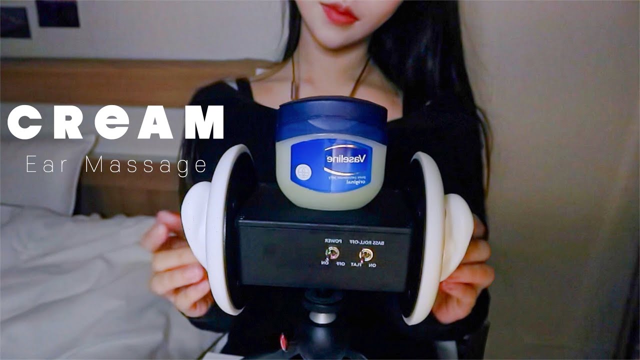 ASMR 3dio 꾸덕한 귀마사지 & 귀청소👂🏻│크림과 바세린으로 귀를 마구 문질문질│Cream Ear Massage