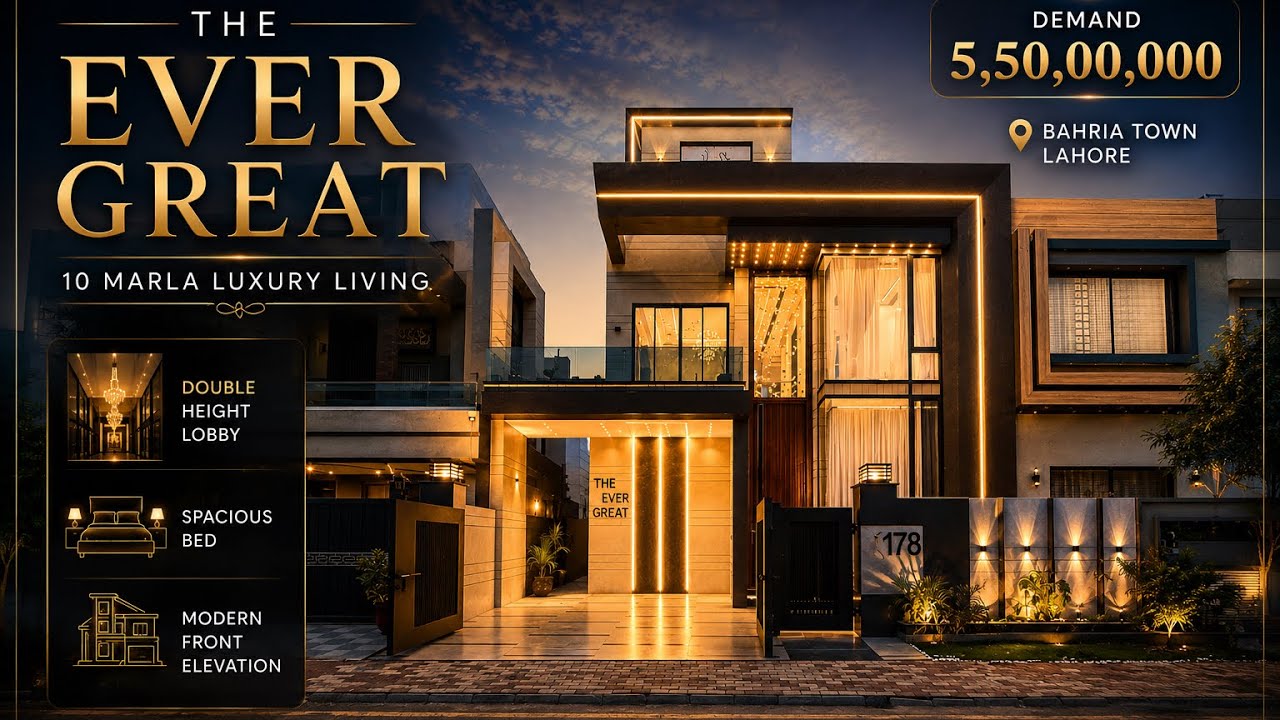 Luxury Living 10 Marla Iconic House for Sale Bahria town Lahore