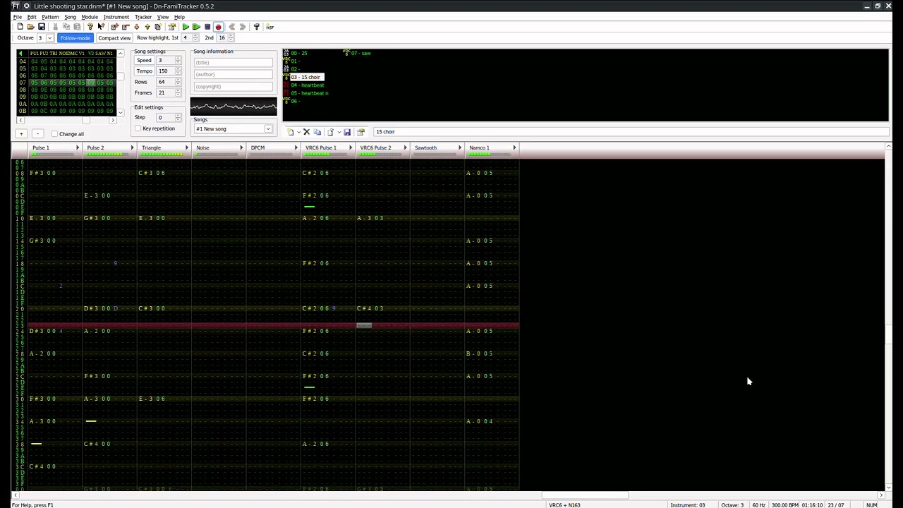 Last remaining star [Famitracker Original, VRC6+N163]