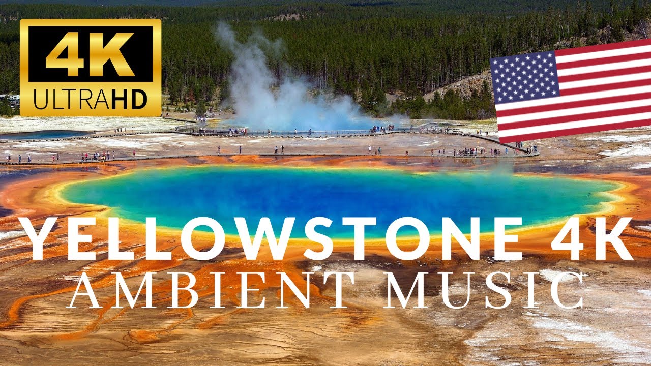 YELLOWSTONE Drone 4K-Полет над национальным парком YELLOWSTONE-Вид с ...