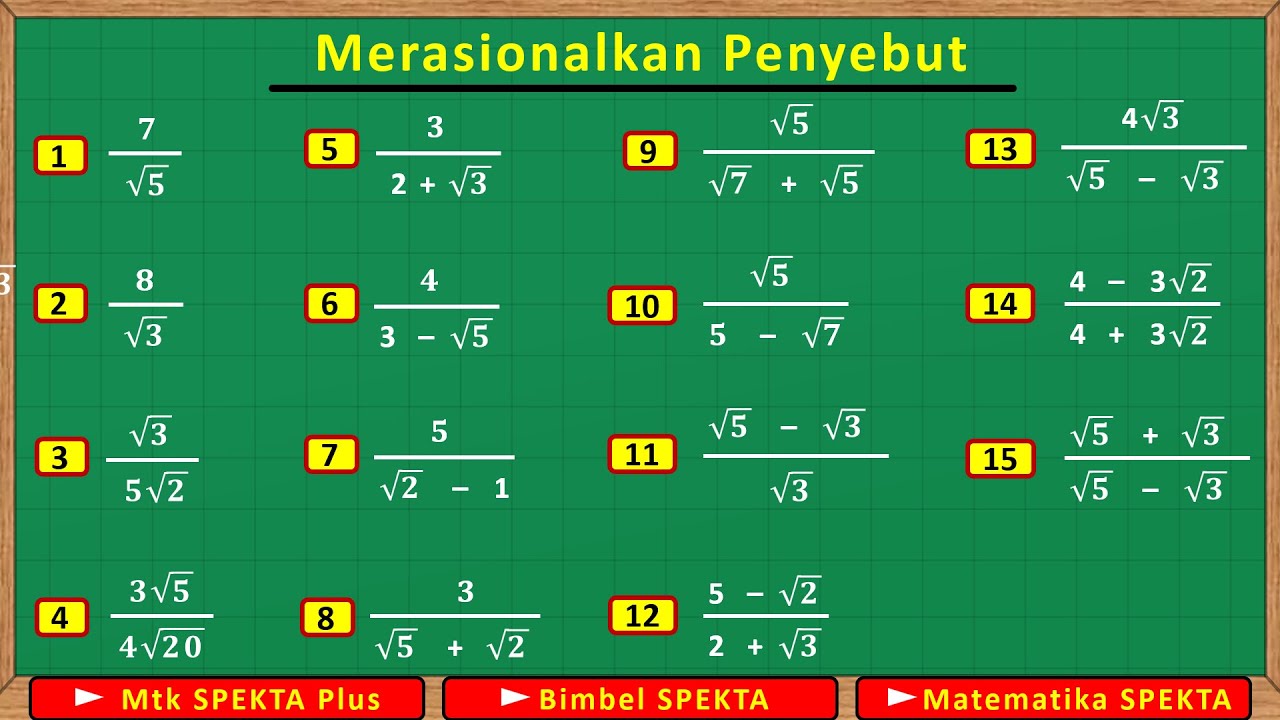 Merasionalkan Penyebut Pecahan. Penjelasan Lengkap Dengan Contoh Soal Yang Bervariasi