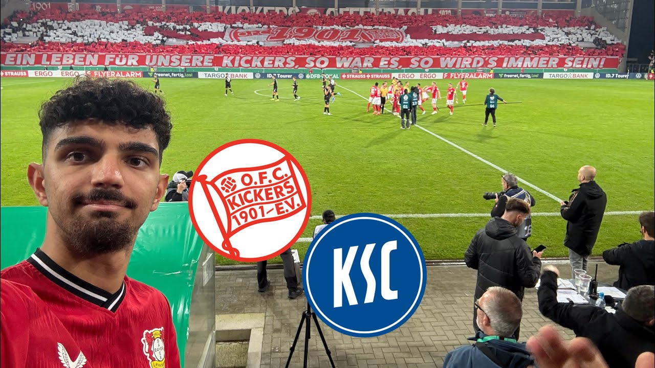 MEGA AUSWÄRTSSUPPORT VOM KSC 🔵⚪️ CHOREO🔥VOM OFC🔴⚪️ | KICKERS OFFENBACH VS KARLSRUHE SC | STADIONVLOG