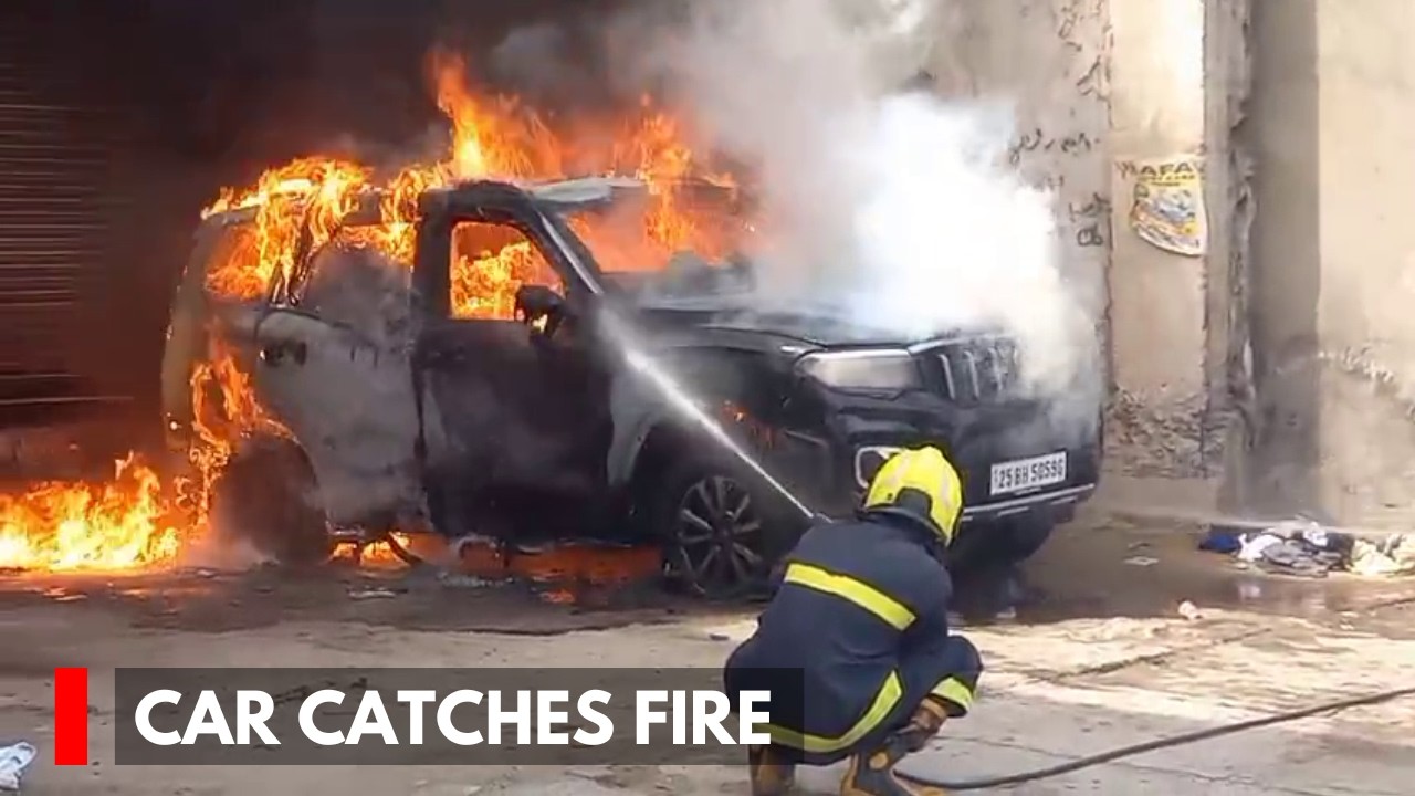Jammu: Parked Car Catches Fire In Trikuta Nagar