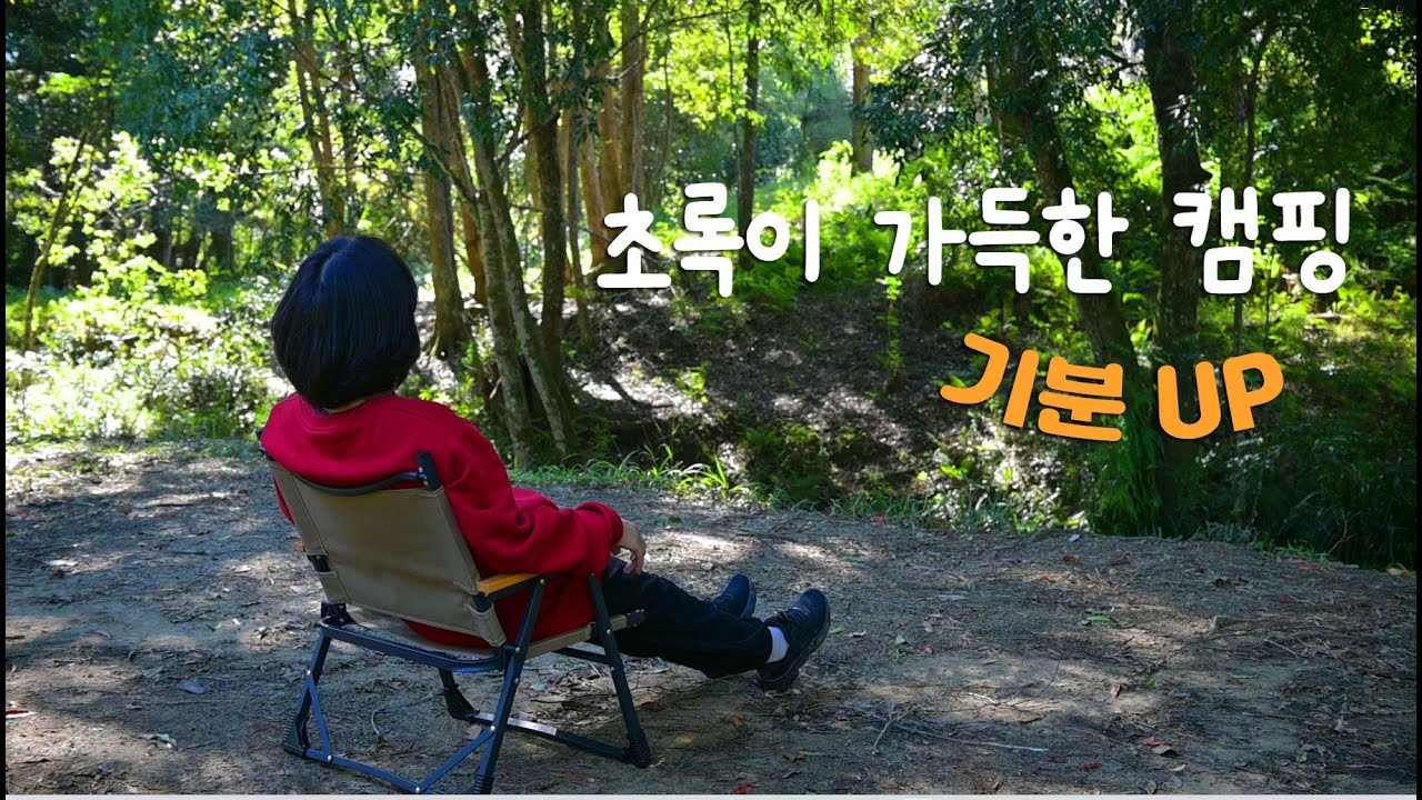 초록이 가득했던 캠핑장, 기분 좋은 하루, 캠핑 아침의 모닝커피, 강아지와 숲 속 산책