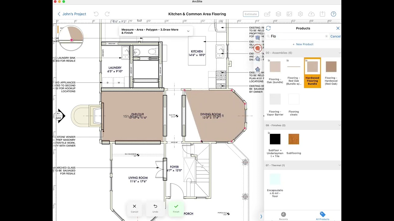 1 Minute Flooring Estimate & Takeoff