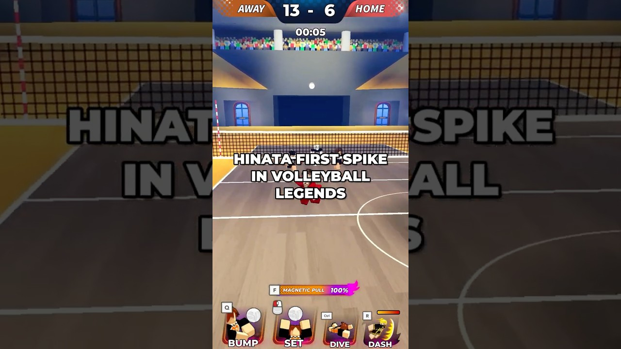 HINATA FIRST SPIKE IN ROBLOX VOLLEYBALL LEGENDS