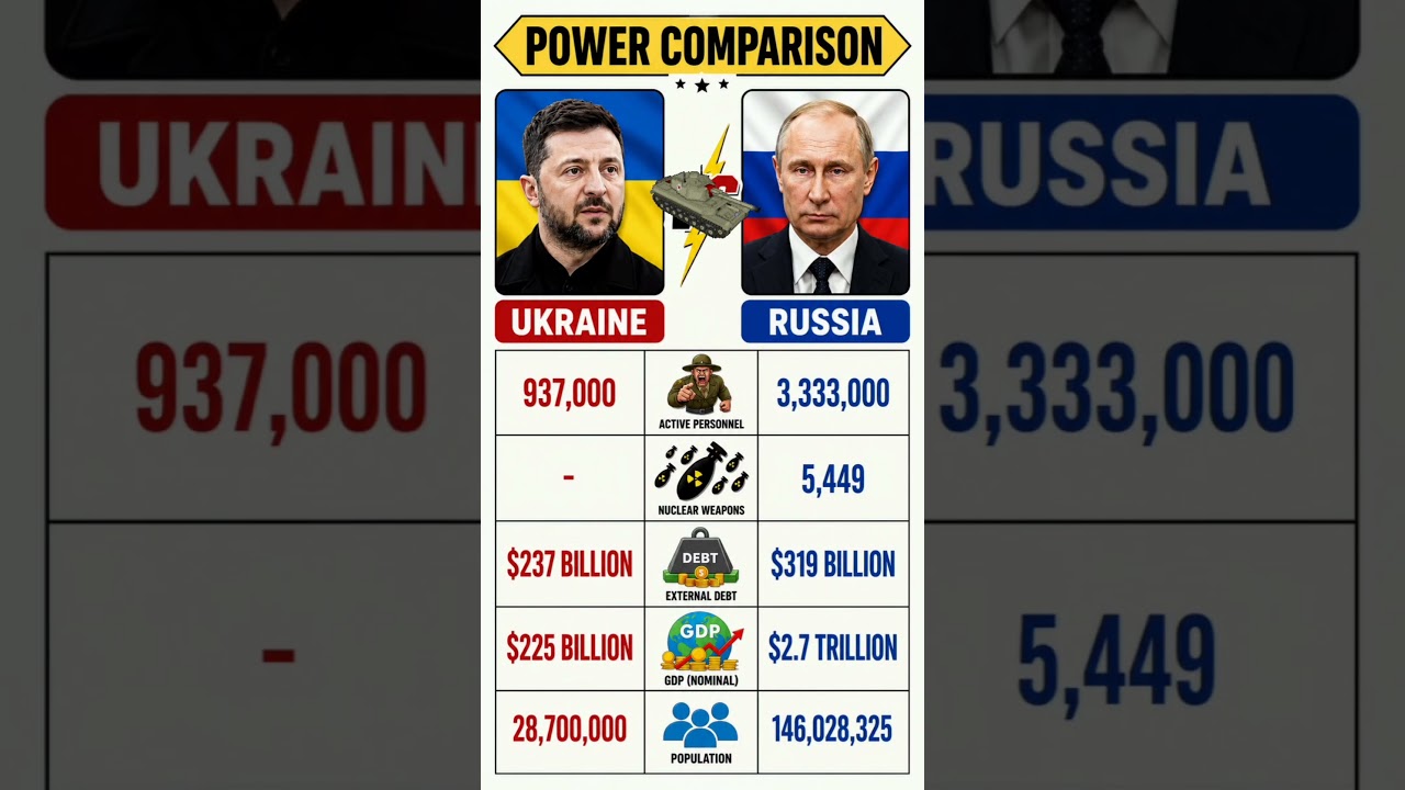 💪 Ukraine vs Russia Military & Economic Power 2026