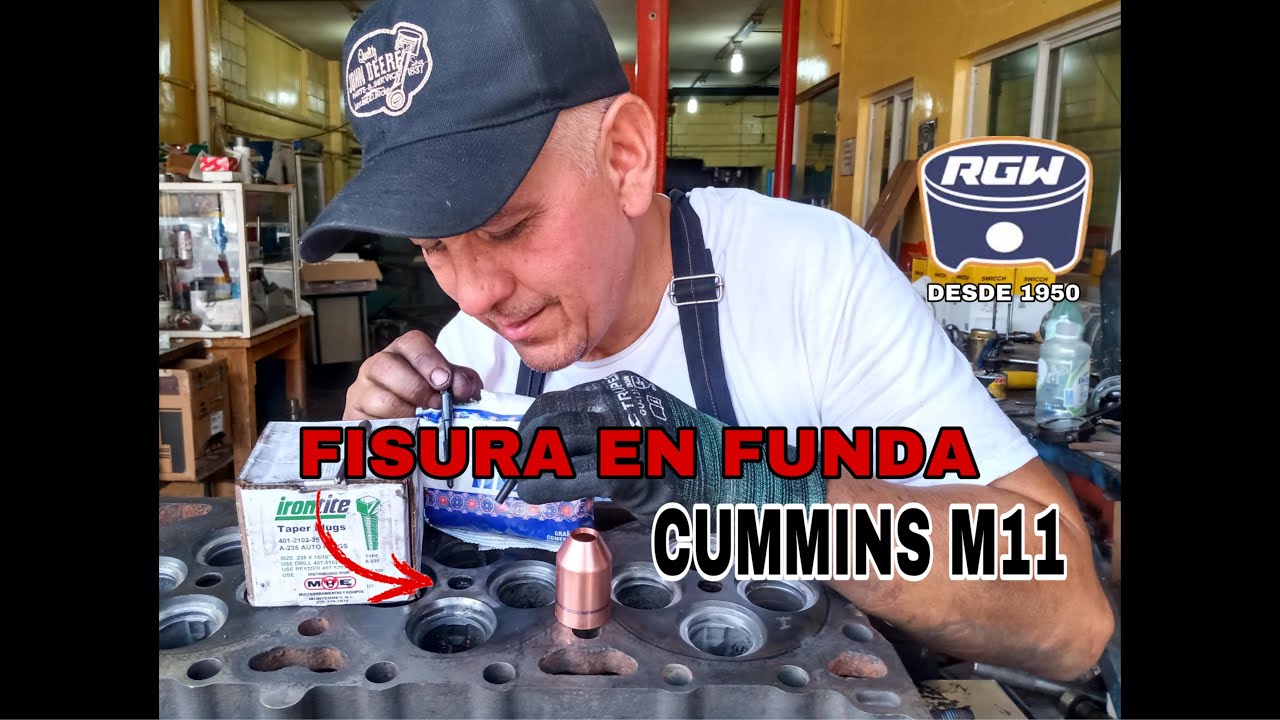 FISURA EN FUNDA CABEZA CUMMINS M11 HACIENDO MILAGROS CON SOLDADURA EN FRÍO