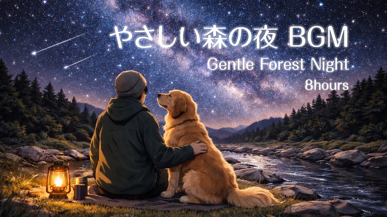 やさしい森の夜BGM｜睡眠用・リラックス用ヒーリングBGM 🌙 Healing Forest Night Sounds