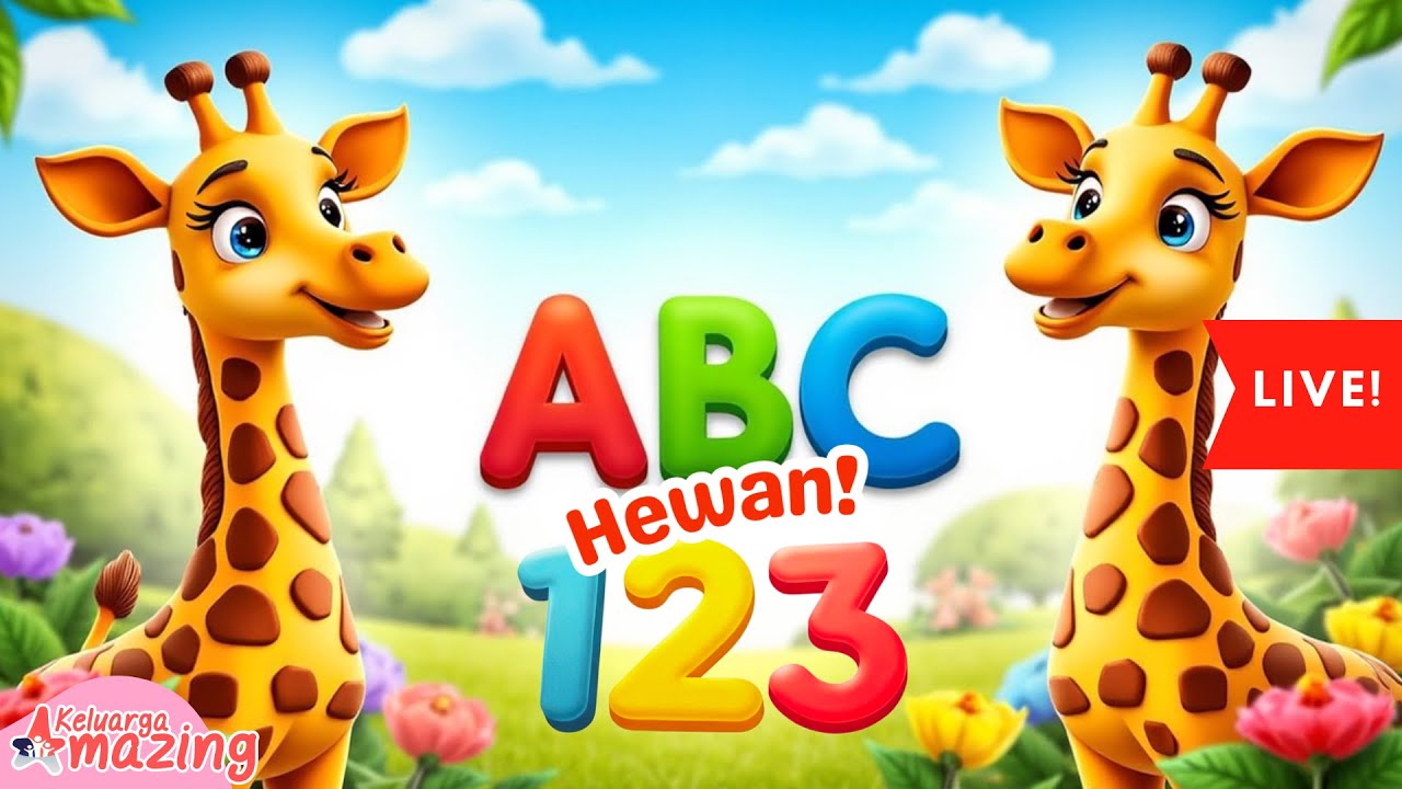 🔴 LIVE: Mengenal Huruf A-Z & Angka 1-10 Lewat Dunia Hewan 🐧🦒 | Edukasi Anak PAUD