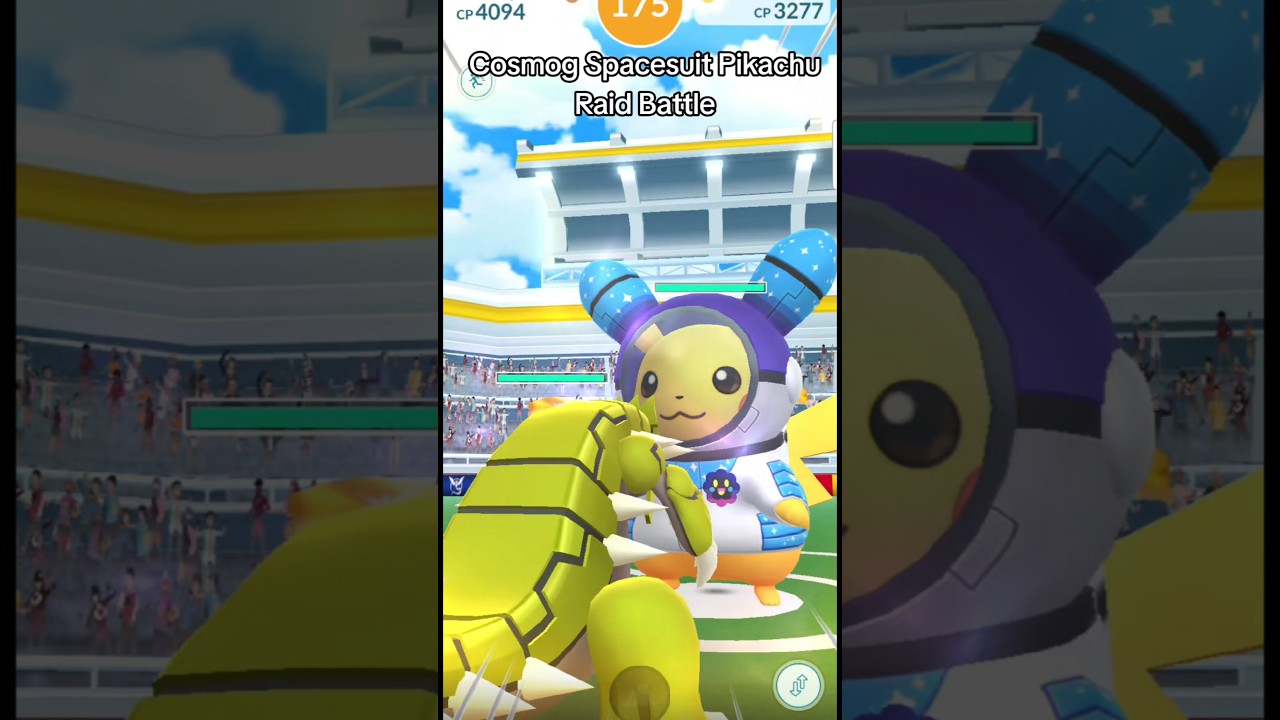 Pokemon Go - Cosmog Spacesuit Pikachu Raid Battle! #pokemongo #pikachu #shorts
