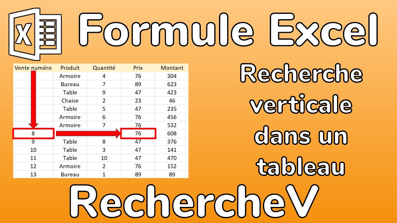 Excel - Formule RECHERCHEV - Chercher une valeur automatiquement dans un tableau - Docteur Excel
